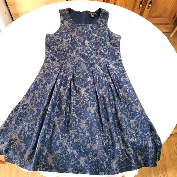 Forever 21 Plus Size Dress XL Blue Sleeveless Lace Fit & Flare Cocktail Glam Y2K - Picture 3 of 8